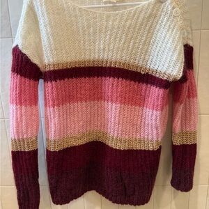 Sezane Women's Multicolor Striped Sweater, great for the holidays!